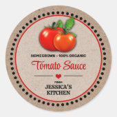 Tomaten Inblikken Jar Kraft Papier Stijl Label (Voorkant)