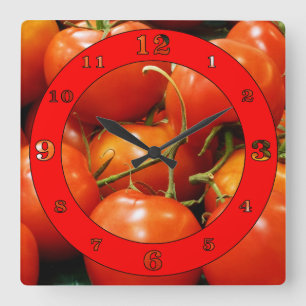 Tomaten op de Wijnstok Vierkante Klok