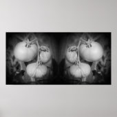 Tomaten op de wijnstok zwart-wit Abstract Poster (Voorkant)