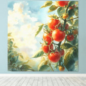  tomaten op een wijnstok canvas afdruk (Insitu (Houten vloer))