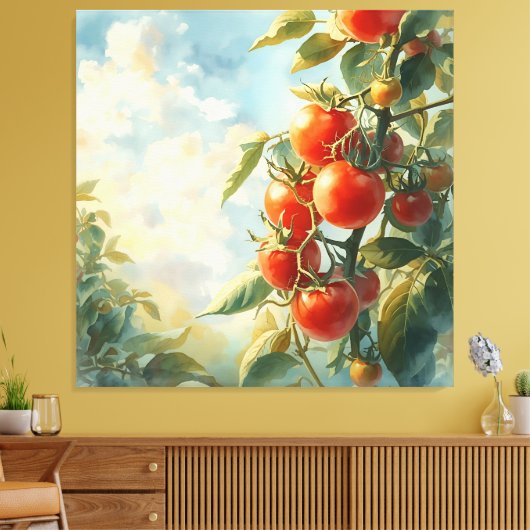  tomaten op een wijnstok canvas afdruk (Insitu (Woonkamer))