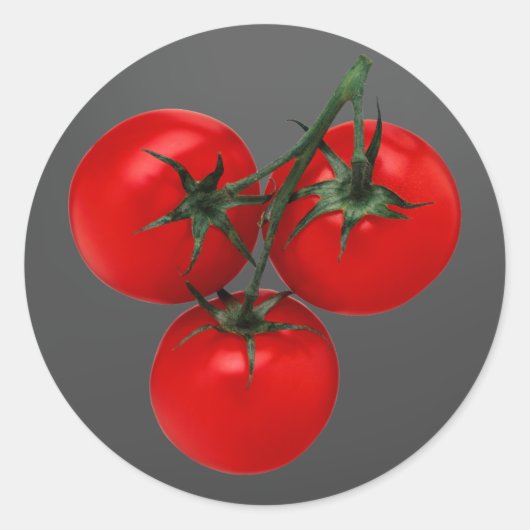Tomaten op een wijnstok ronde sticker (Voorkant)
