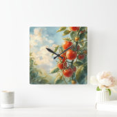  tomaten op een wijnstok vierkante klok (Huis)