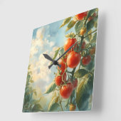  tomaten op een wijnstok vierkante klok (Hoek)