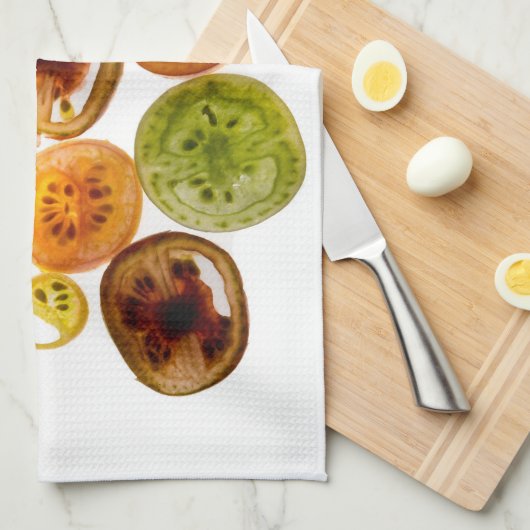 Tomaten op witte achtergrond theedoek (Quarter Fold)