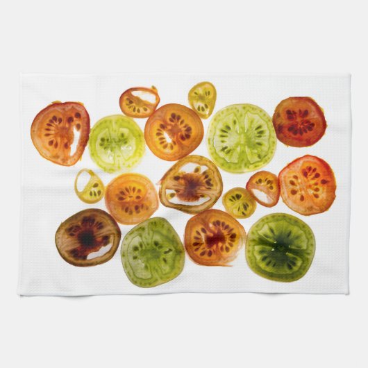 Tomaten op witte achtergrond theedoek (Horizontaal)