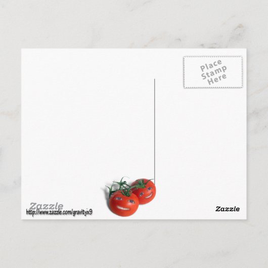 Tomaten op zoete basis briefkaart (Achterkant)