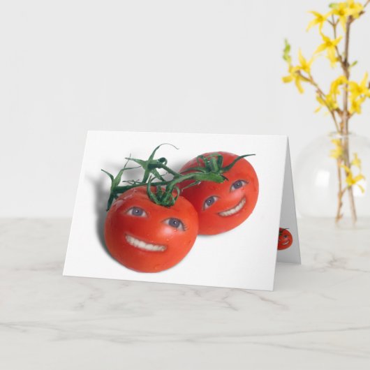 Tomaten op zoete basis kaart (Gele Bloem)