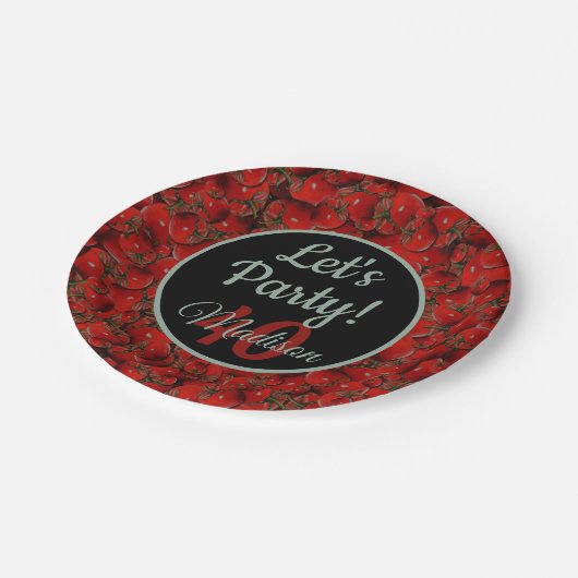 Tomaten Papieren Borden - Optionele personalisatie Papieren Bordje (Gekanteld)