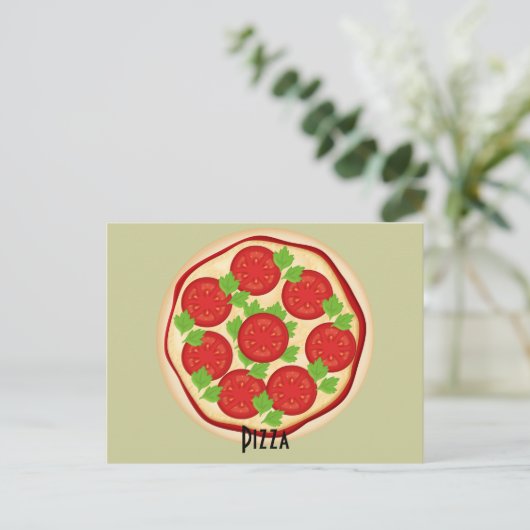 Tomaten Pizza Recipe Card Briefkaart (Staand voorkant)