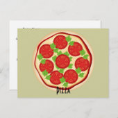 Tomaten Pizza Recipe Card Briefkaart (Voorkant / Achterkant)