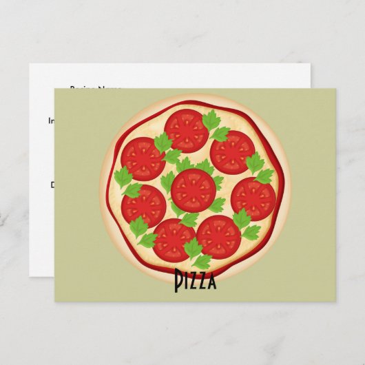 Tomaten Pizza Recipe Card Briefkaart (Voorkant / Achterkant)