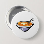 Tomaten Soep Kom met Lepel Ronde Button 7,6 Cm (Voorkant /achterkant)
