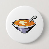 Tomaten Soep Kom met Lepel Ronde Button 7,6 Cm (Voorkant)