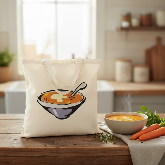 Tomaten Soep Kom met Lepel Tote Bag