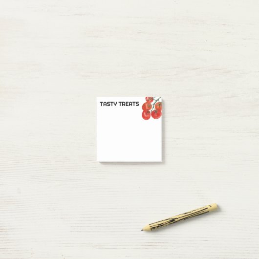 Tomaten Waterverf DOUANE Monogram op maat Post-it® Notes (Op bureau)