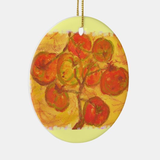 tomatencluster-waterverf keramisch ornament (Rechts)