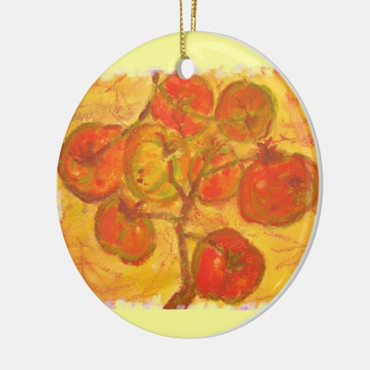 tomatencluster-waterverf keramisch ornament (Links)