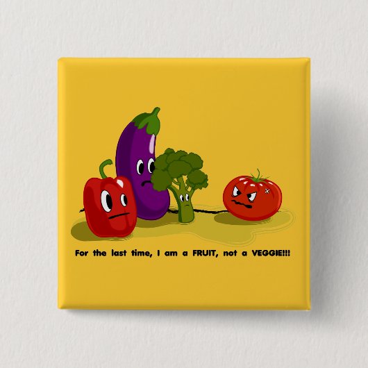 Tomatenhumor Vierkante Button 5,1 Cm (Voorkant)