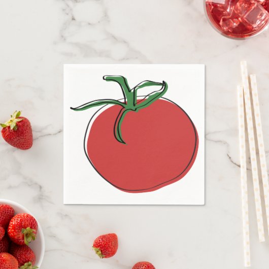 Tomatenillustratie door Neal DePinto Servetten (Insitu)
