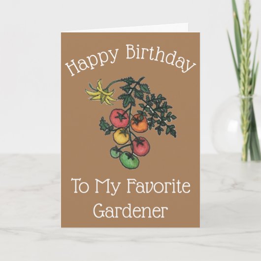 Tomatenillustratie Grappige Tuinieren Quote Verjaa Kaart (Voorkant)