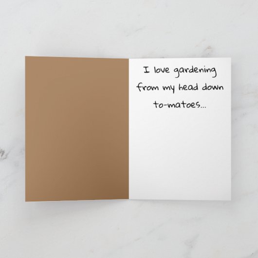 Tomatenillustratie Grappige Tuinieren Quote Verjaa Kaart (Binnen)