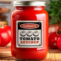 Tomatenketchup bewerkbaar etiket met grunge teken