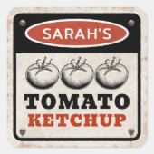 Tomatenketchup bewerkbaar label met grunge teken (Voorkant)