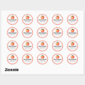 Tomatenketchup inmaaklabel met geruit ontwerp ronde sticker (Vel)