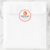 Tomatenketchup inmaaklabel met geruit ontwerp ronde sticker (Tas)