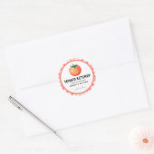 Tomatenketchup inmaaklabel met geruit ontwerp ronde sticker (Envelop)