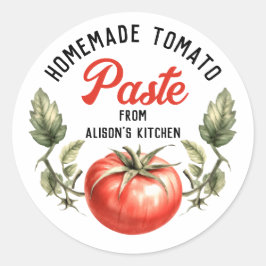 Tomatenpasta aangepaste stijl inblikken ronde sticker