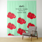 Tomatenpatroon Bachelorette Party Bruiloft Achterg Wandkleed (In situ)