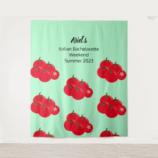 Tomatenpatroon Bachelorette Party Bruiloft Achterg Wandkleed (Voorkant)