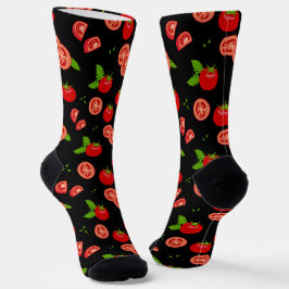 Tomatenpatroon rode en zwarte nieuwigheid Sokken