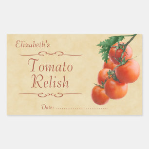 Tomatenpuree of inblikken rechthoekige sticker