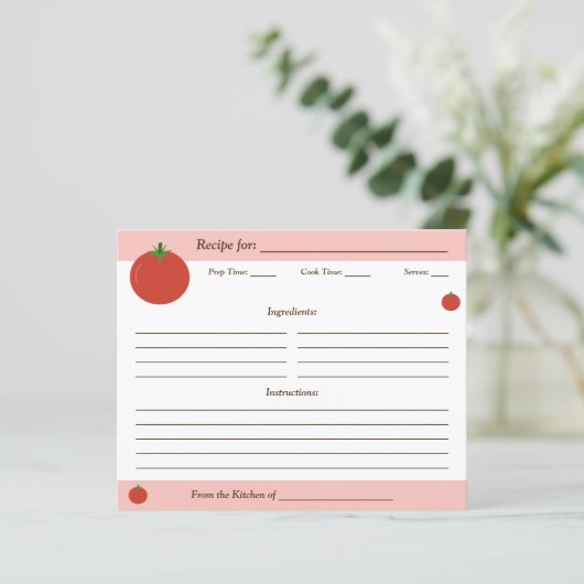 Tomatenrecept Kaart (Staand voorkant)