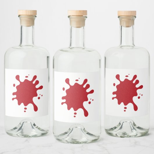 Tomatenrode inksplash dranklabel – Aanpasbaar Likeurfles Etiket (Flessen)