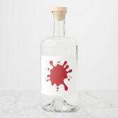 Tomatenrode inksplash dranklabel – Aanpasbaar Likeurfles Etiket (Voorkant)