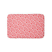 Tomatenrood en witte deco badmat (Voorkant)