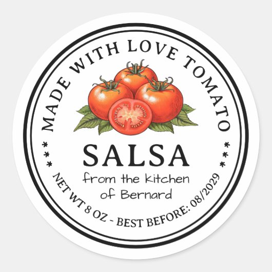 Tomatensalsa Conserve Etiket (Voorkant)