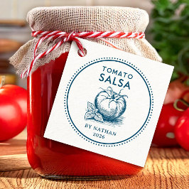 Tomatensalsa op maat gemaakte kleuren bedankjes labels