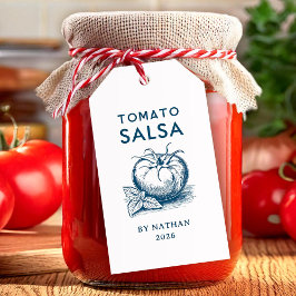 Tomatensalsa op maat gemaakte kleuren cadeaulabel