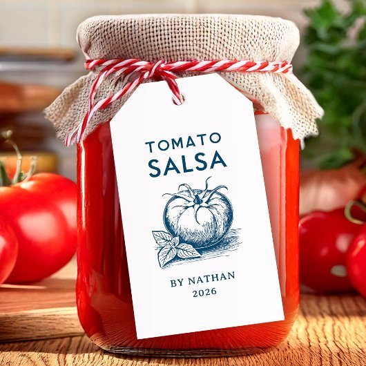 Tomatensalsa op maat gemaakte kleuren cadeaulabel