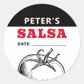 Tomatensalsa-sticker met modern ontwerp ronde sticker (Voorkant)