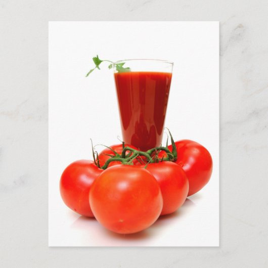 Tomatensap en verse tomaten briefkaart (Voorkant)