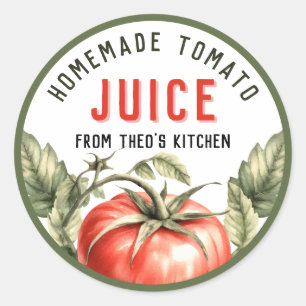 Tomatensap-label in vintage stijl op maat ronde sticker