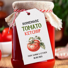 Tomatensaus Etiket met rode tomaat Cadeaulabel