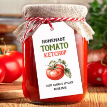 Tomatensaus Etiket met rode tomaat