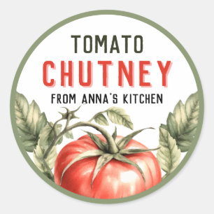 Tomatensaus etiketter watercolor tomaat ronde sticker